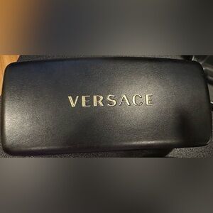 Versace Black Sunglasses Case with Silver Logo